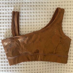 IVL Collective Brown & Gold Snake Print Sports Bra (Size 4)